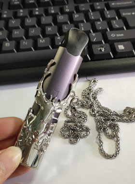 适用徕米LAMI配件保护套项链烟杆保护套挂链鹿头款金属壳链子挂饰