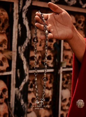 主师银饰925银尸陀林主骷髅暗黑