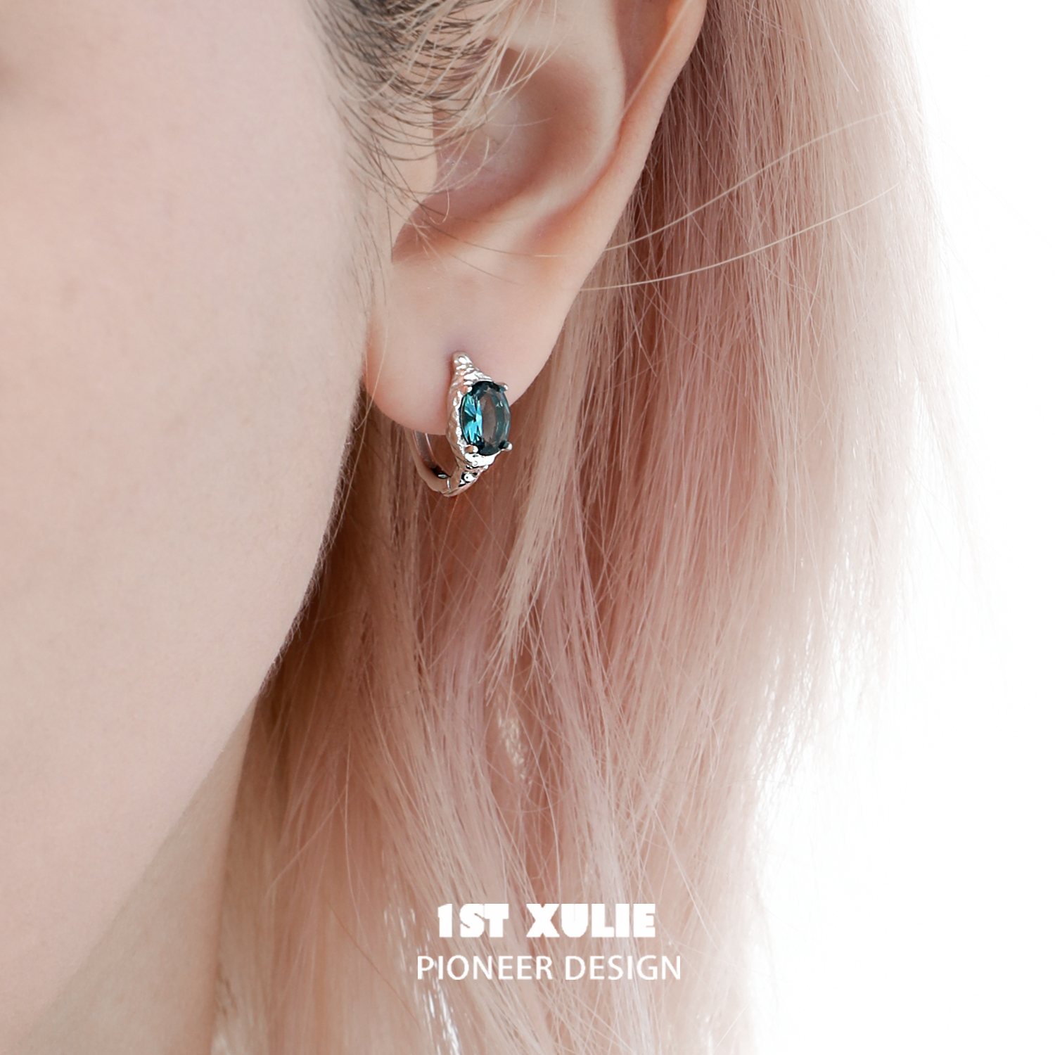 1STXULIE纯银不掉色冰岛耳扣耳环小众设计高级感耳夹耳挂锆石耳饰 - 图1