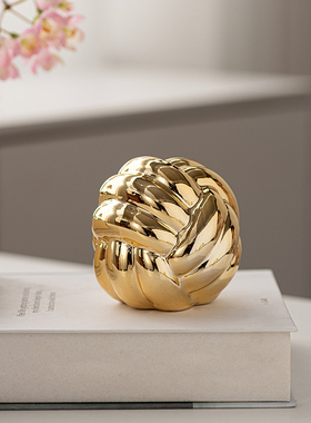 轻奢现代陶瓷线条纹理摆件北欧风格家居桌面客厅装饰工艺品