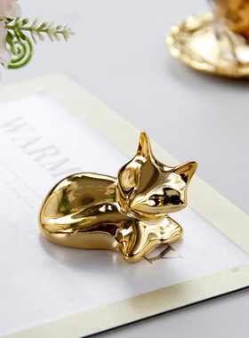 可爱风金色陶瓷抽象桌面家居装饰