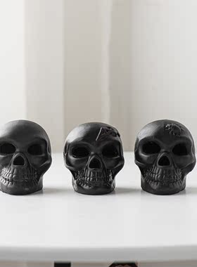 简约骷颅头鬼头树脂工艺品花园庭院鬼节装饰品摆件万圣节礼品