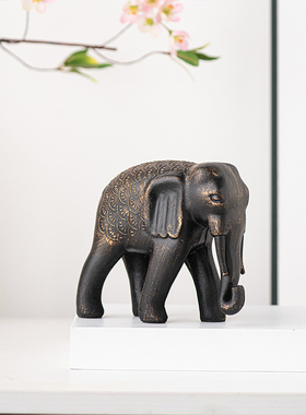 出口跨境工艺品大象树脂桌面摆件办公客厅艺术工艺品玄关软装装饰