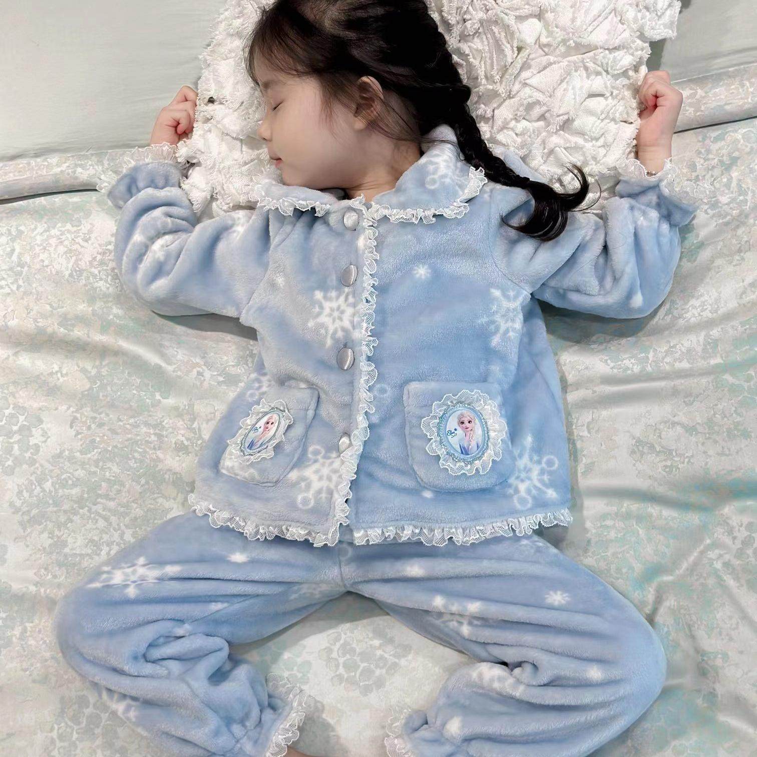 秋冬法兰绒家居服女童爱莎公主库洛米珊瑚绒保暖睡衣睡裤套装睡裙,淘宝优惠券,粉丝福利购,淘宝优惠卷