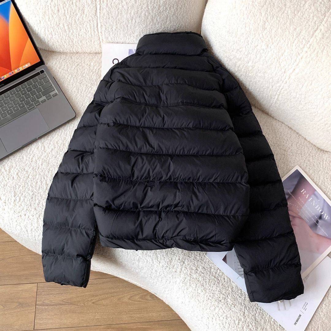 韩系纯色立领拉链排骨长袖棉服外套女2025冬季新款小个子宽松上衣,淘宝优惠券,粉丝福利购,淘宝优惠卷