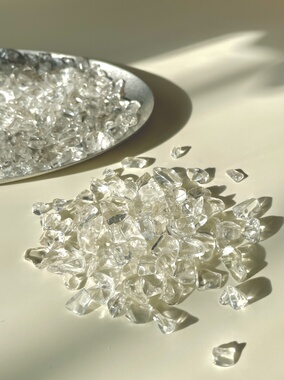 MUCHA大颗粒高透白水晶碎石消磁净化水晶鱼缸造景室内微景观200克