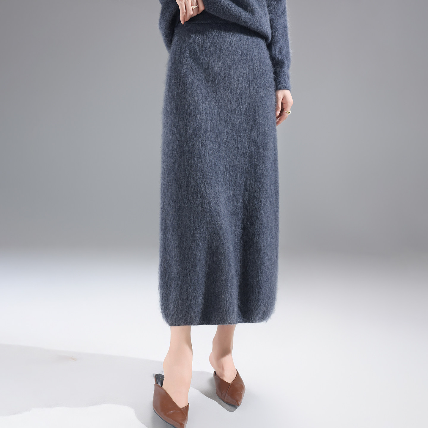 费尔岛提花拉绒羊毛衫女半高领套头拉毛毛衣套装半身裙两件套宽松,淘宝优惠券,粉丝福利购,淘宝优惠卷