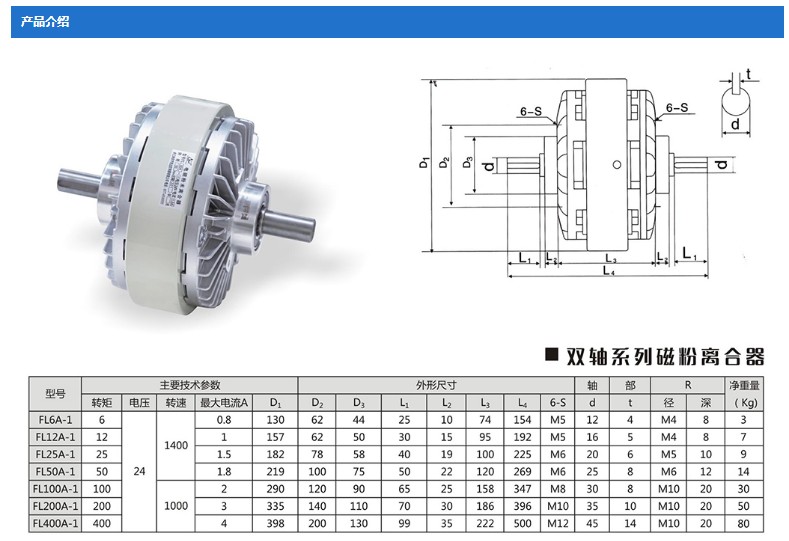 磁粉离合器0.6kg-40kg磁粉制动胜达张力控制器电磁电机DC24V刹车-图2