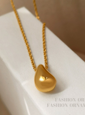 YGL欧美小众简约金属感水滴吊坠项链气质复古新潮冷淡风格锁骨链