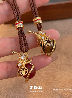 复古新中式葫芦吊坠项链高级感
