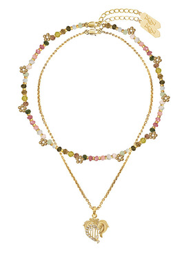 YGL轻奢彩色串珠双层叠戴项链