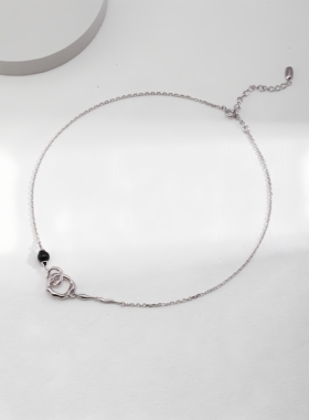 S925银镀18K金项链女2025小众时尚珍珠气质品质感锁骨链