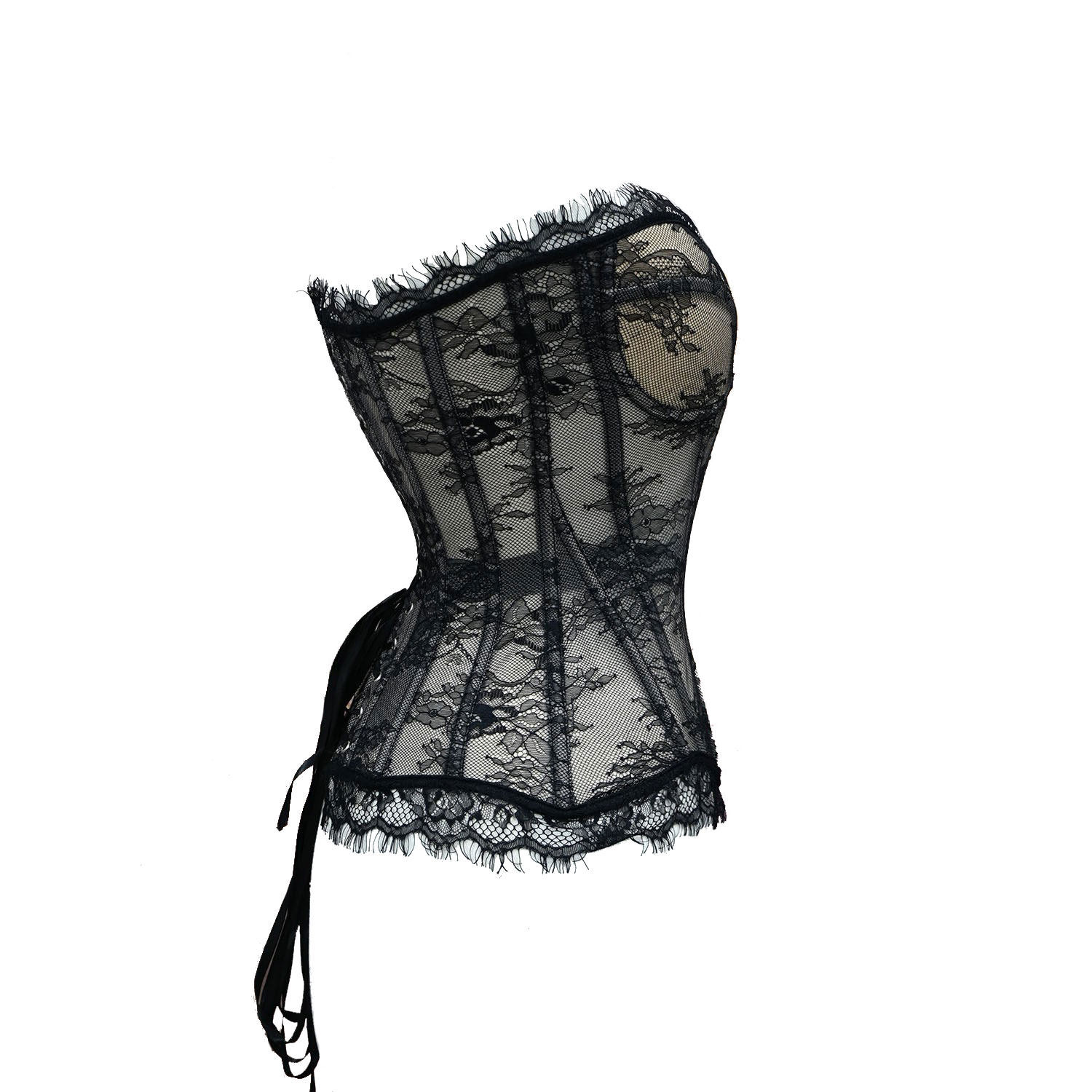 缪斯女神复古优雅性感蕾丝气质高级法式绑带塑身鱼骨网纱胸衣抹胸,淘宝优惠券,粉丝福利购,淘宝优惠卷
