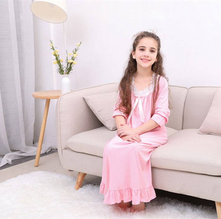 女童装女孩宝宝长袖棉莫代尔长款母女亲子欧美公主睡裙衣家居服,淘宝优惠券,粉丝福利购,淘宝优惠卷