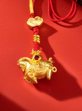 朱炳仁铜马上暴富手机挂件挂饰钥匙扣马年本命年包包挂饰装饰摆件
