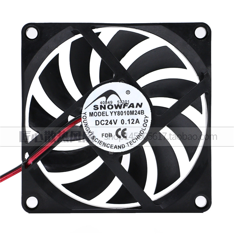 SNOWFAN 8cm 24v 0.12A 8010 Y-Y8010M24B 超薄静音机箱 显卡风扇