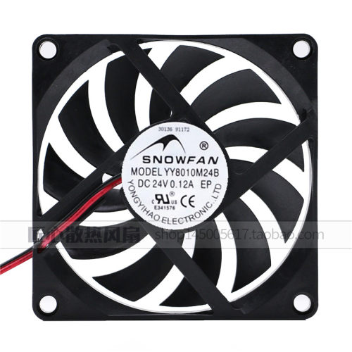 全新SNOWFAN 8cm 24v 0.12A YY8010M24B 超薄款 静音机箱显卡风扇 - 图0