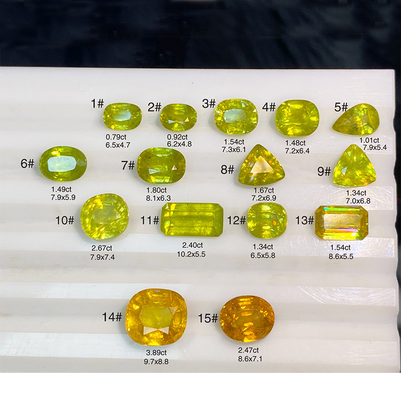 XS2天然榍石彩色宝石精切刻面18K金镶嵌戒指耳环手链吊坠新品现货,淘宝优惠券,粉丝福利购,淘宝优惠卷