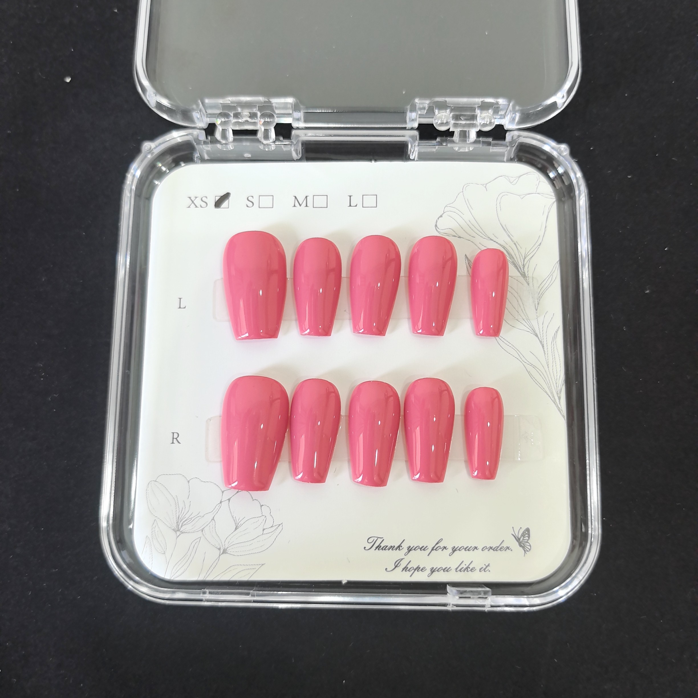 欧美辣妹玫红色亮面短款中方纯手工穿戴甲小众显白高级感简约美甲,淘宝优惠券,粉丝福利购,淘宝优惠卷