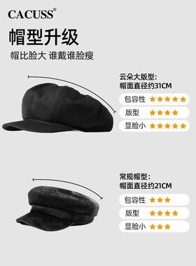CACUSS报童帽出游休闲女秋冬短檐