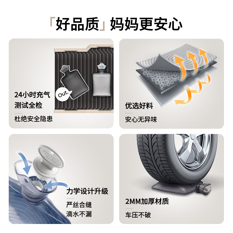 samply三朴婴儿热水袋暖肚子暖水袋暖宝宝热敷袋肠绞痛肠胀气神器