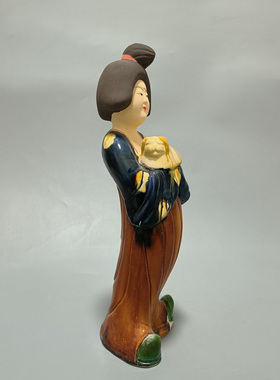 复古唐风纯手工陶瓷仕女摆件装饰