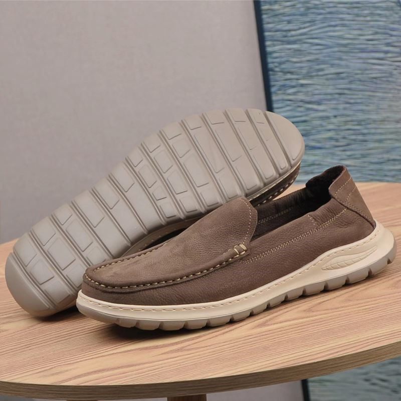 单层牛皮豆豆鞋男鞋轻底夏季透气懒人鞋真皮休闲皮鞋一脚蹬乐福鞋,淘宝优惠券,粉丝福利购,淘宝优惠卷