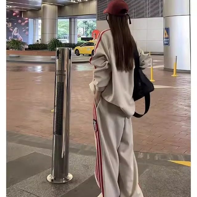 大码时尚炸街运动服套装女秋季胖MM宽松显瘦卫衣阔腿裤休闲两件套,淘宝优惠券,粉丝福利购,淘宝优惠卷