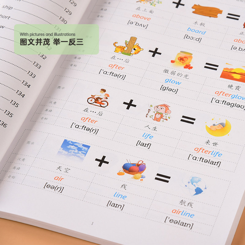 年正版中小学生英语知识点手抄笔记音标秒记2000词全套4册通用版思维导图语法复合词速记法小学初中英语单词学习资料记背神器