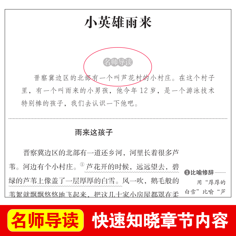 小英雄雨来管桦原著完整版正版爱阅读课程化丛书六年级上册必读课外书红色经典革命小学生一二三四五六年级课外阅读经典文学故事书