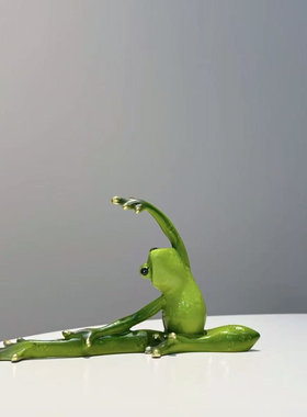 琉璃瑜伽青蛙树脂工艺品