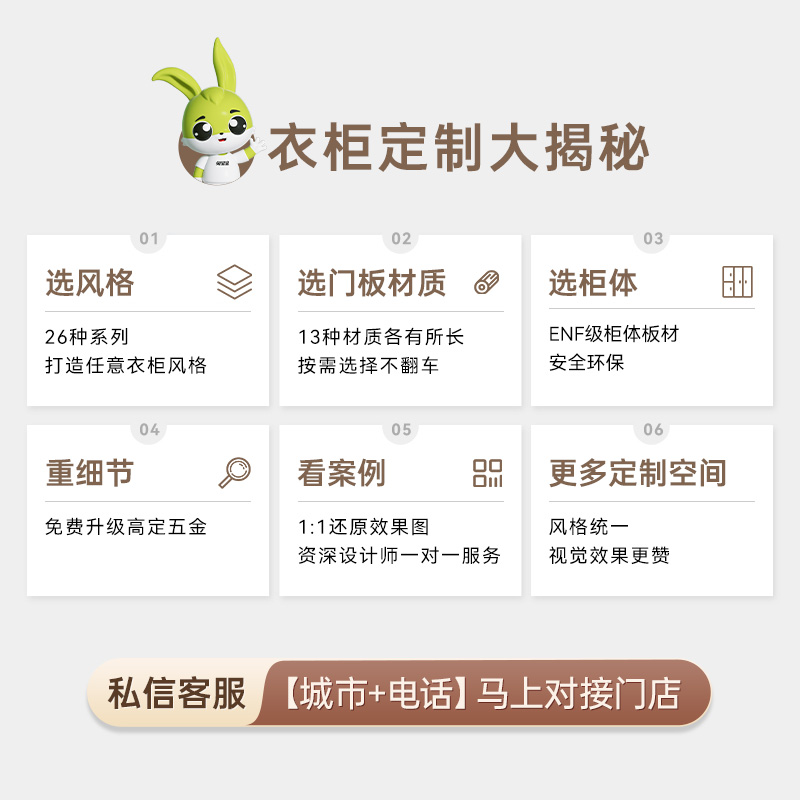 兔宝宝全屋定制小户型ENF超芯板走入步衣帽间衣柜子组合订做家具