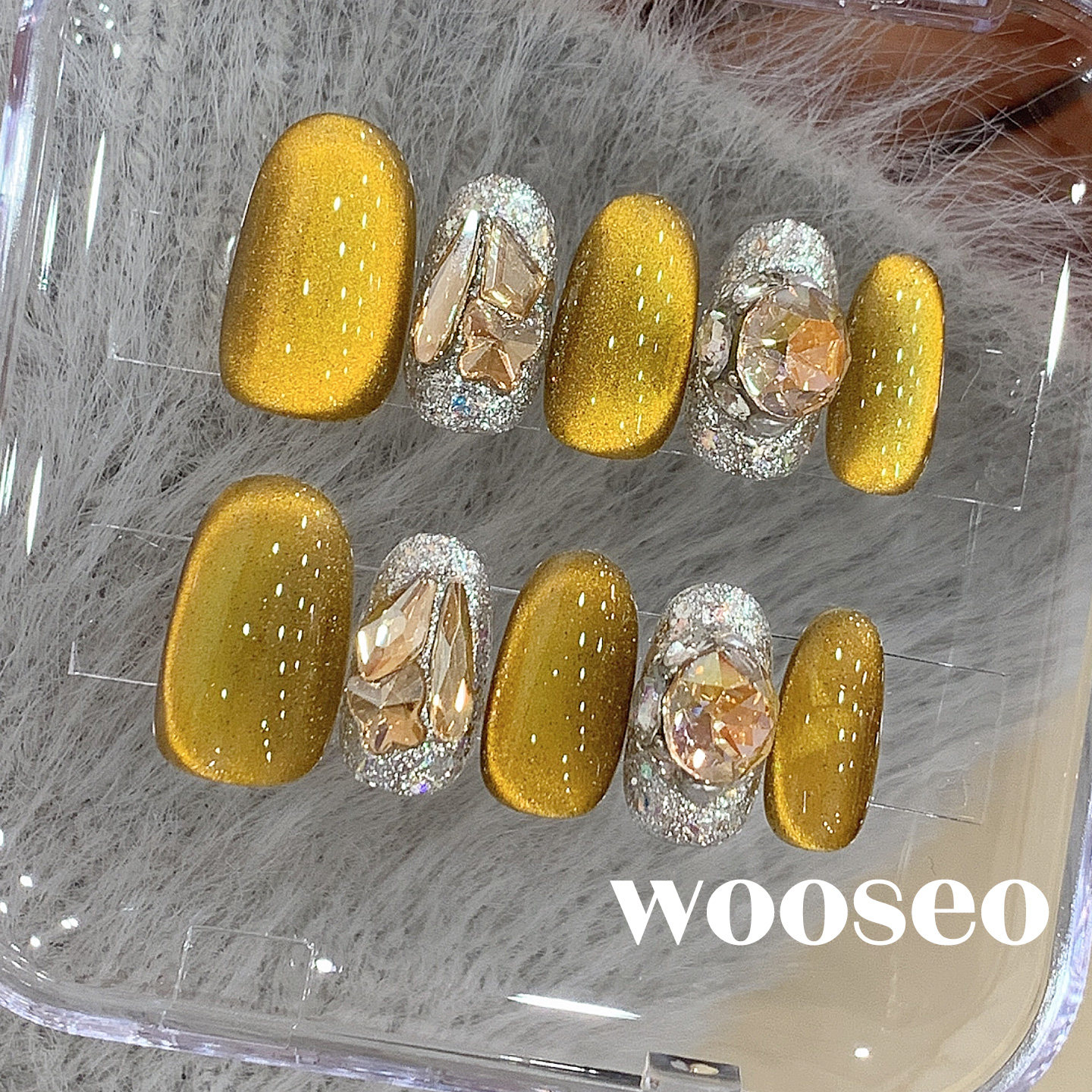 金色猫眼穿戴甲短款高级感重工秋冬显白指甲贴片2026新款穿戴美甲,淘宝优惠券,粉丝福利购,淘宝优惠卷