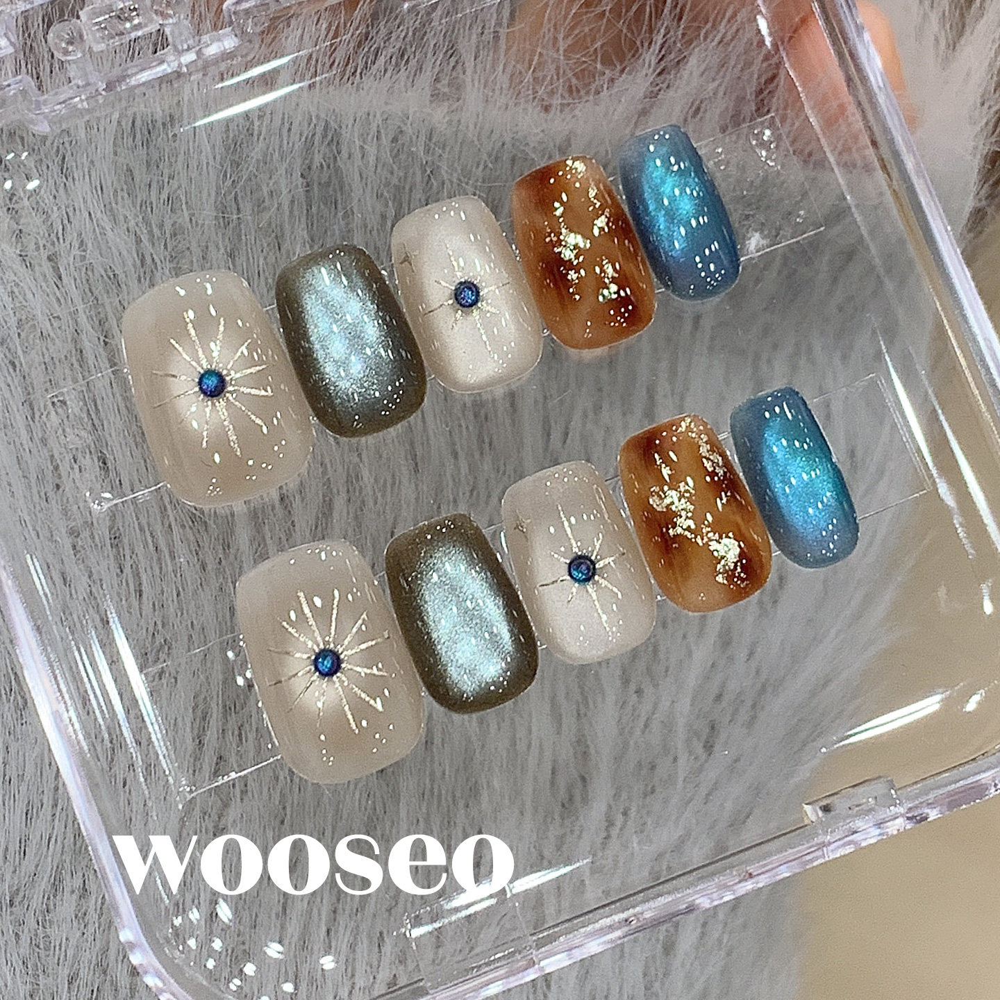 琥珀穿戴甲短款轻奢高级感秋冬手工指甲贴片2026新款爆款穿戴美甲,淘宝优惠券,粉丝福利购,淘宝优惠卷