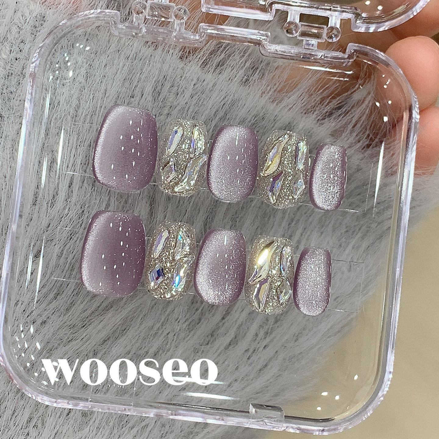 猫眼穿戴甲短款轻奢高级感秋冬手工指甲贴片2026新款爆款穿戴美甲,淘宝优惠券,粉丝福利购,淘宝优惠卷