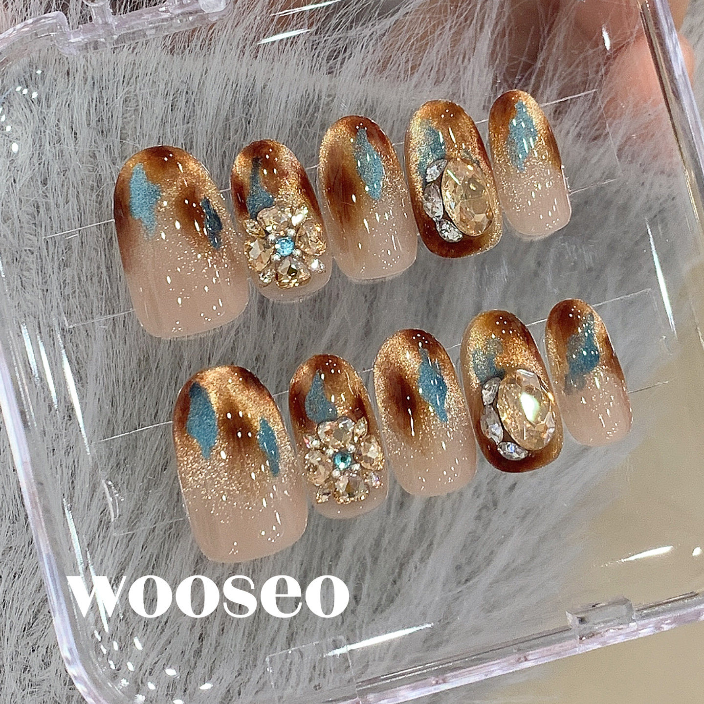 美拉德猫眼穿戴甲秋冬高级感轻奢手工指甲贴片2026新款穿戴式美甲,淘宝优惠券,粉丝福利购,淘宝优惠卷