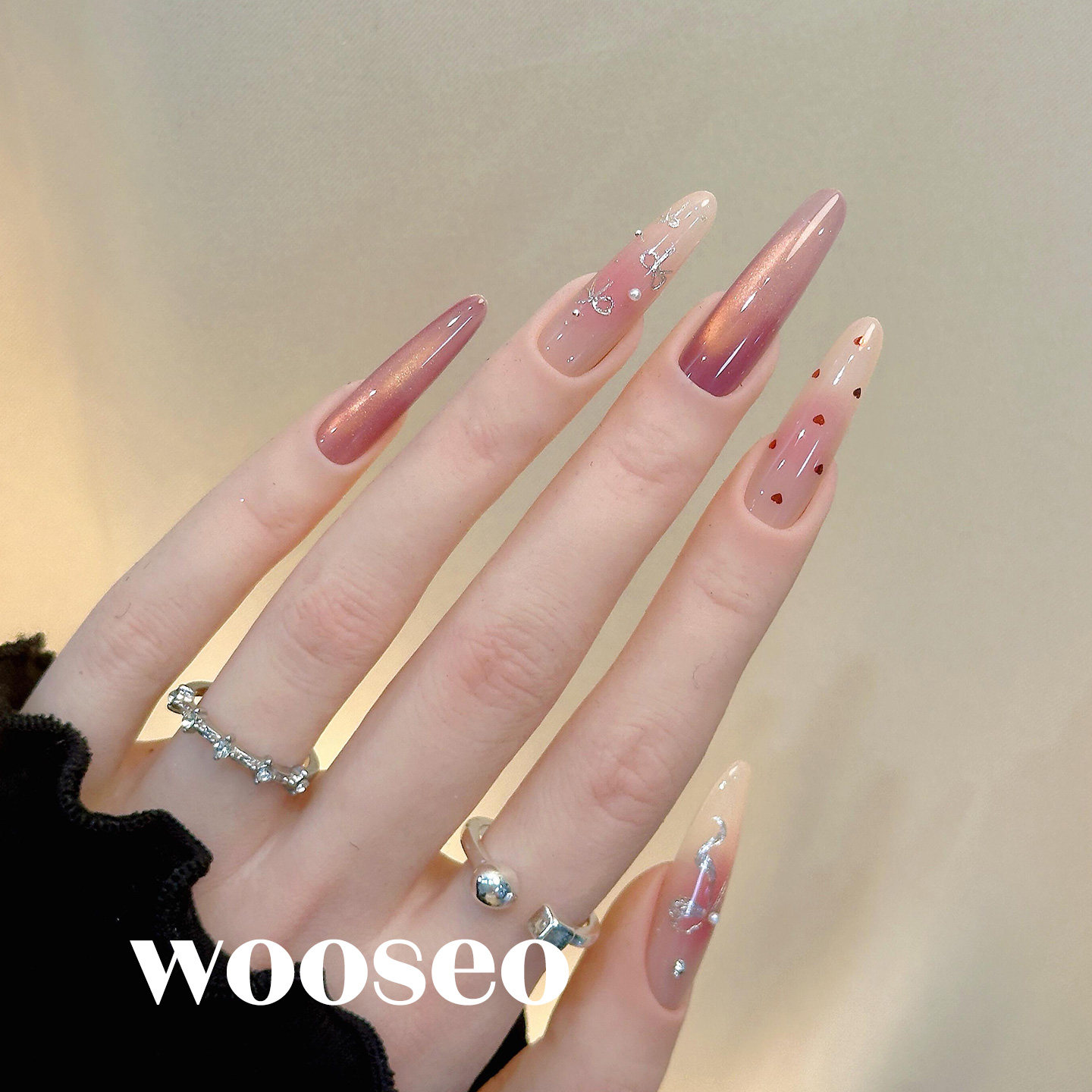 猫眼穿戴甲中长款秋冬高级感富家千金指甲贴片2026款手工穿戴美甲,淘宝优惠券,粉丝福利购,淘宝优惠卷