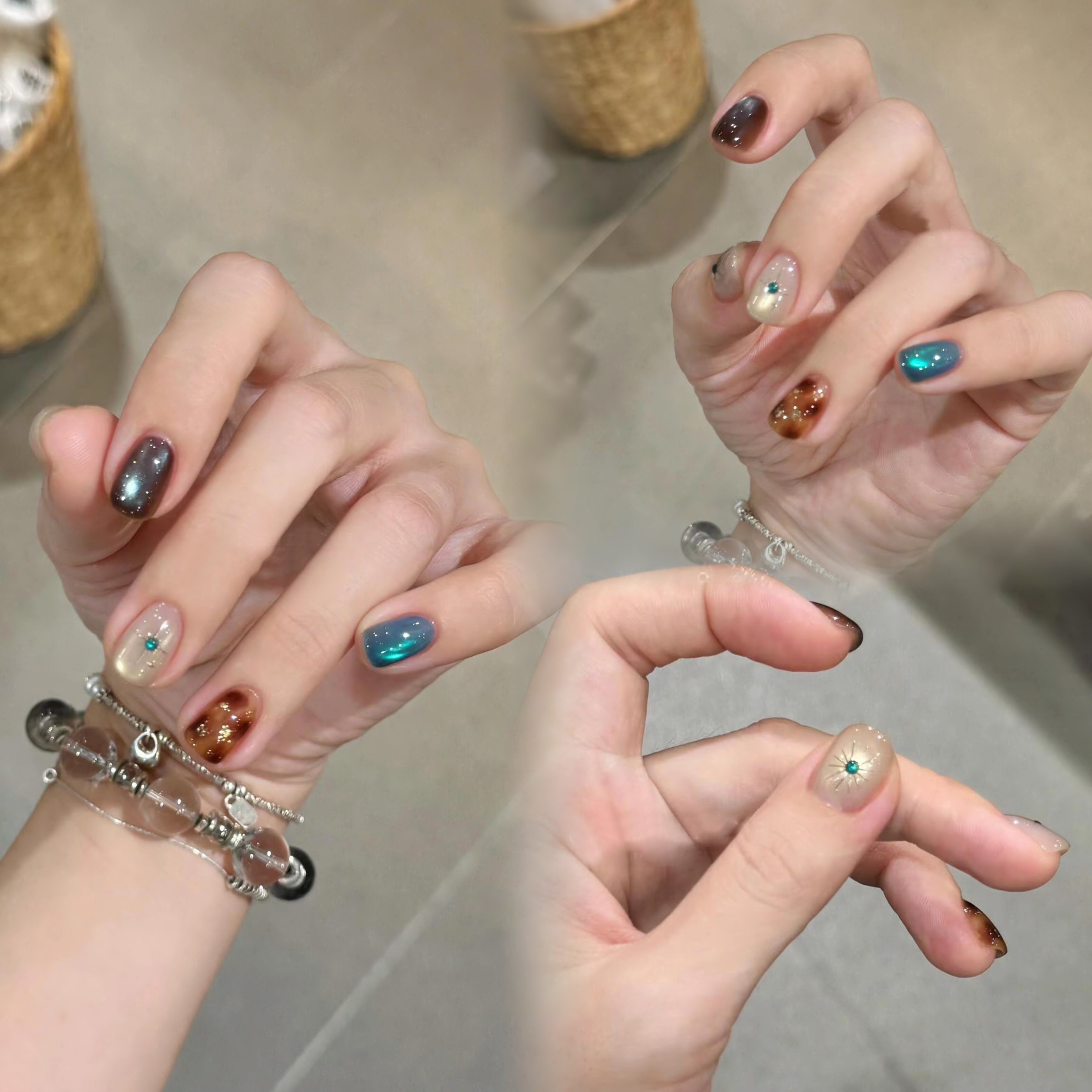 琥珀穿戴甲短款轻奢高级感秋冬手工指甲贴片2026新款爆款穿戴美甲,淘宝优惠券,粉丝福利购,淘宝优惠卷