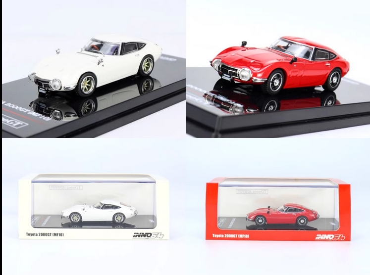 INNO 1:64丰田TOYOTA 2000GT MF10红黑仿真收藏礼品静态汽车模型-图2