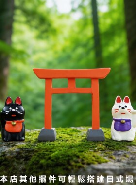 日式稻荷狐狸鱼缸摆件