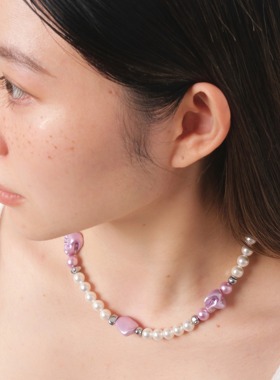 GetEmON原创高级感度假多巴胺小众情侣巴洛克珍珠嘻哈潮锁骨项链