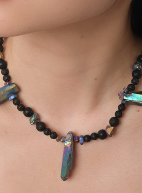 ON Brand【Sense P1 梦境感知】火山水晶原石暗黑风辣妹项链