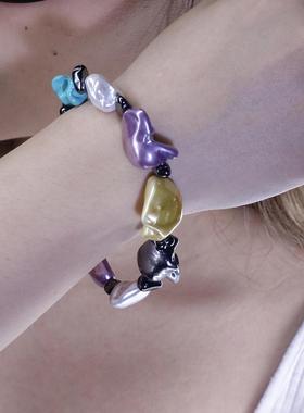 GetEmON原创高级感明星多巴胺小众情侣巴洛克珍珠嘻哈潮手链