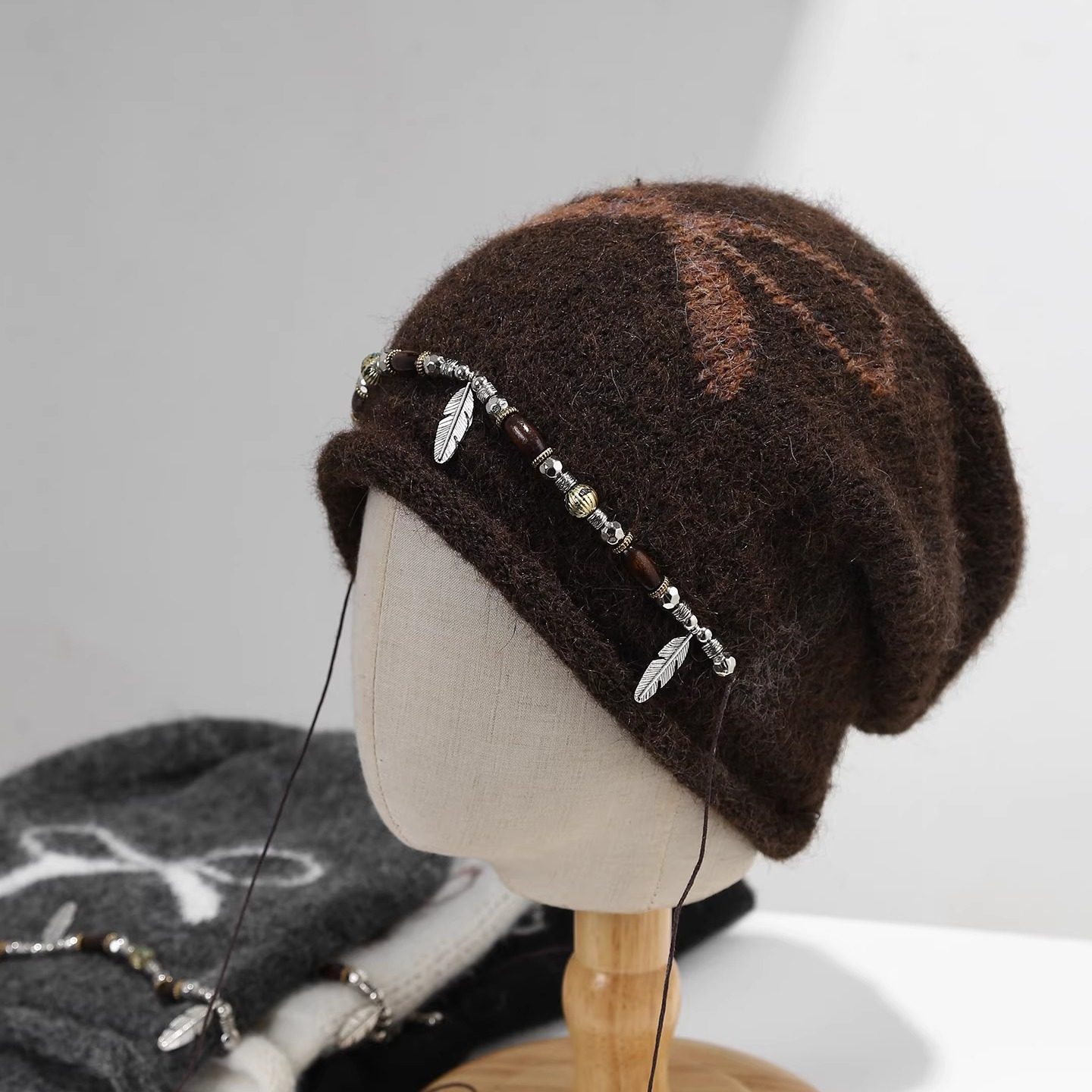 复古羊毛堆堆帽子时尚保暖针织毛线帽大头围护耳套头帽防寒冷帽冬,淘宝优惠券,粉丝福利购,淘宝优惠卷