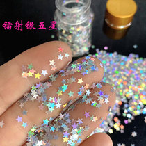 Shiny starry star-studded seven-colored laser gold Five Star Silver Peach Hearts Memes Pink Sheet Drop of Dancing Makeup Flash Powder