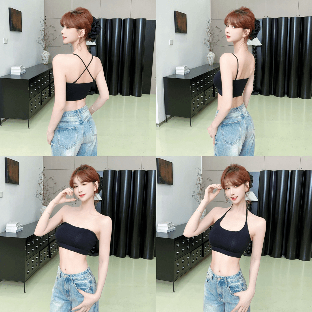 卡卡女装《无痕粉底液》防走光蜜桃杯细肩带吊带背心内搭自带杯垫