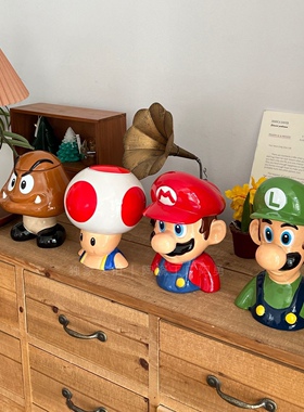 马里奥储物罐超级玛丽兄弟问号收纳罐居家装饰个性创意卡通潮礼物