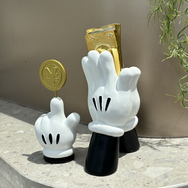 米奇拜金发财手招财摆件创意卡通周边可爱家居装饰品乔迁开业送礼