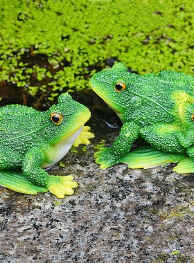 青蛙摆件盆景假山鱼缸工艺品造景