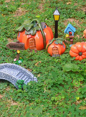 苔藓微景观装饰品南瓜房摆件